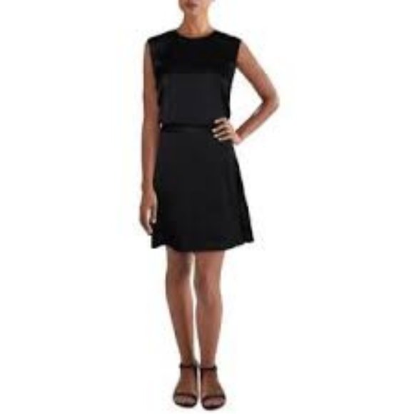 NWT VictoriaVictoria Beckham Womens Tie Waist Drop Waist Midi Dress Sz8 #12 - Picture 1 of 2
